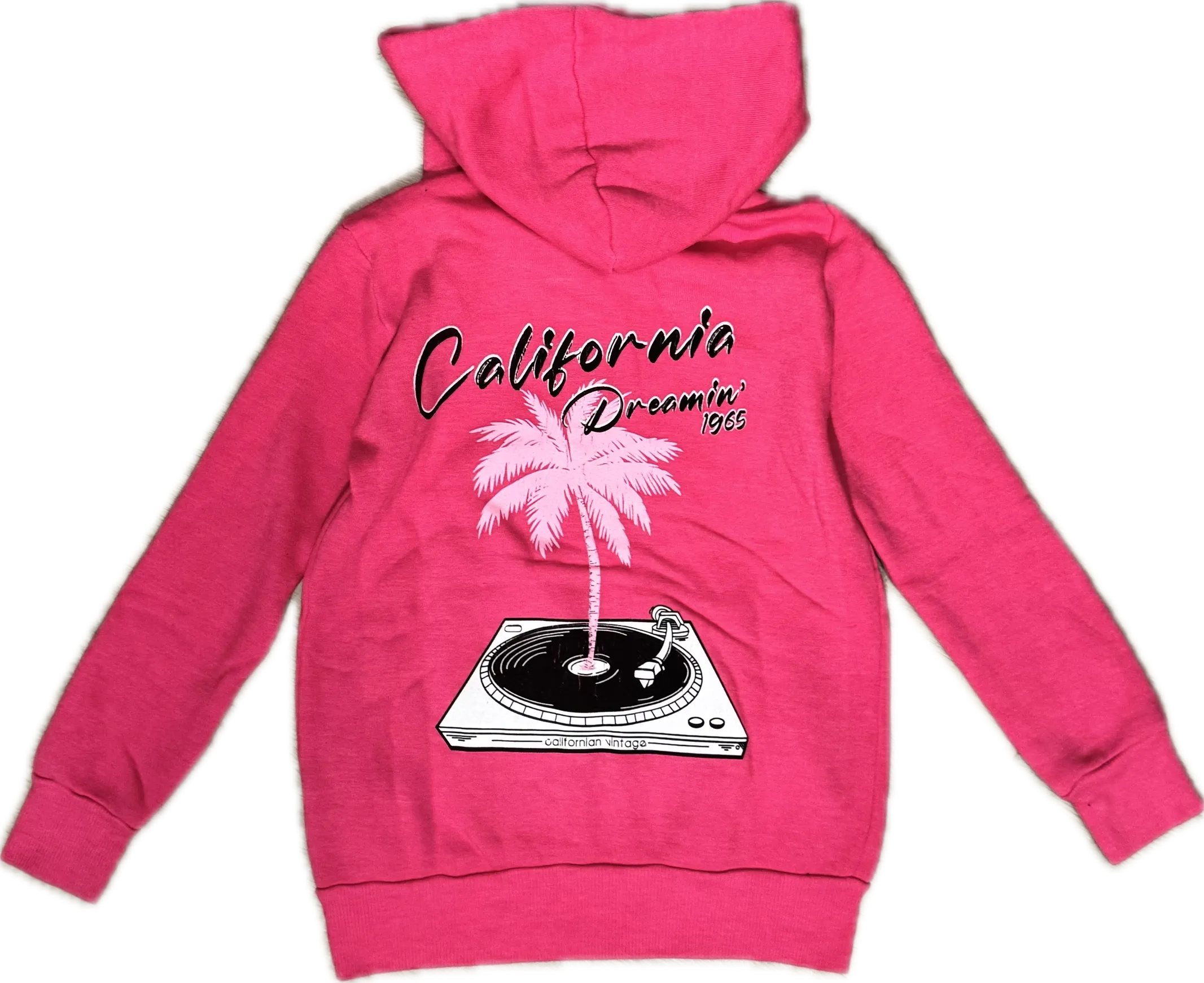Californian Vintage- Dreamin Zip-up Hoodie (fushia)