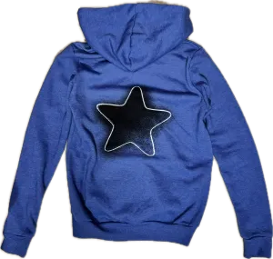CALIFORNIAN VINTAGE- One Star Zip Up Hoodie (Blue)