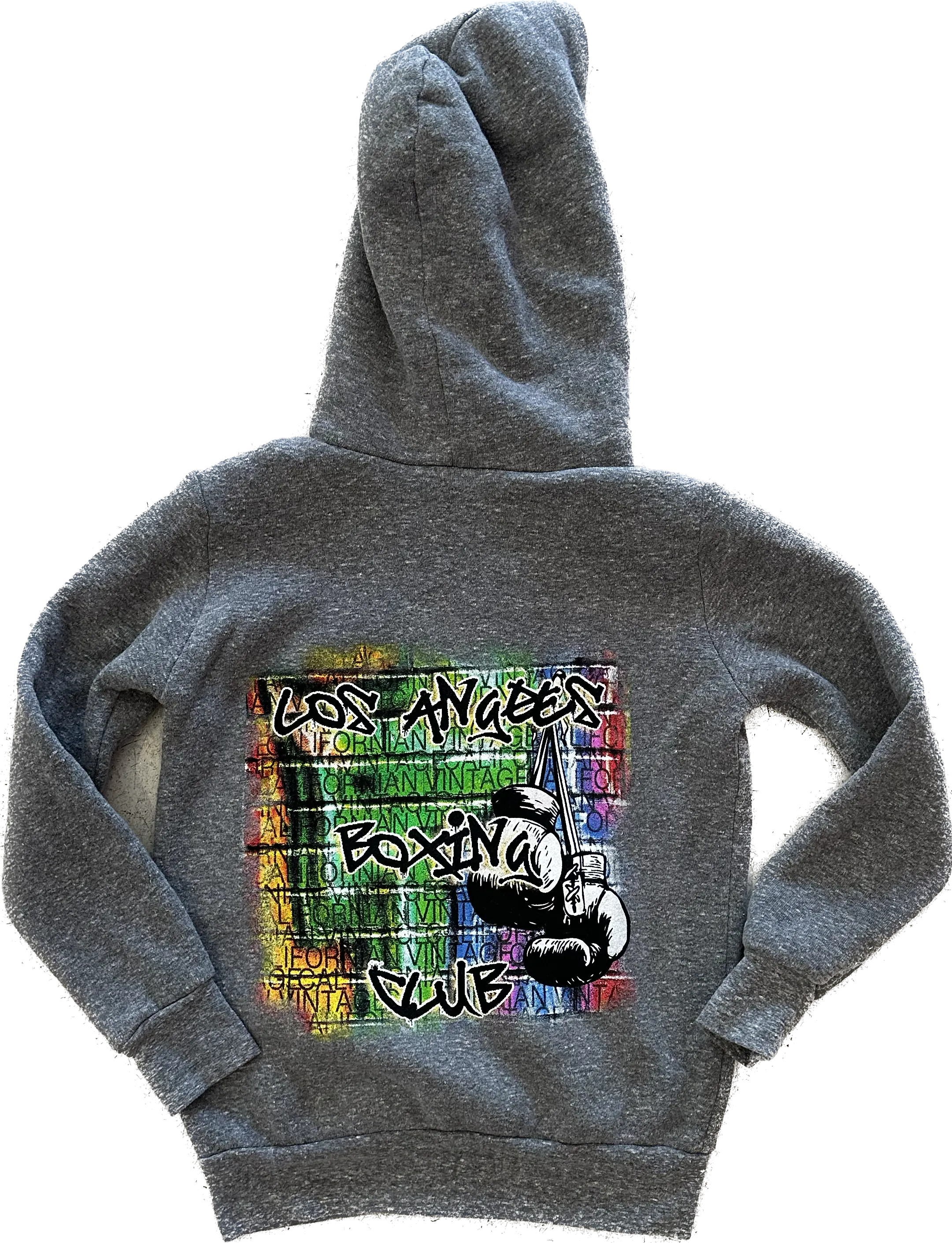 Californian Vintage- Street Art Zip Up Hoodie (Heather Grey)