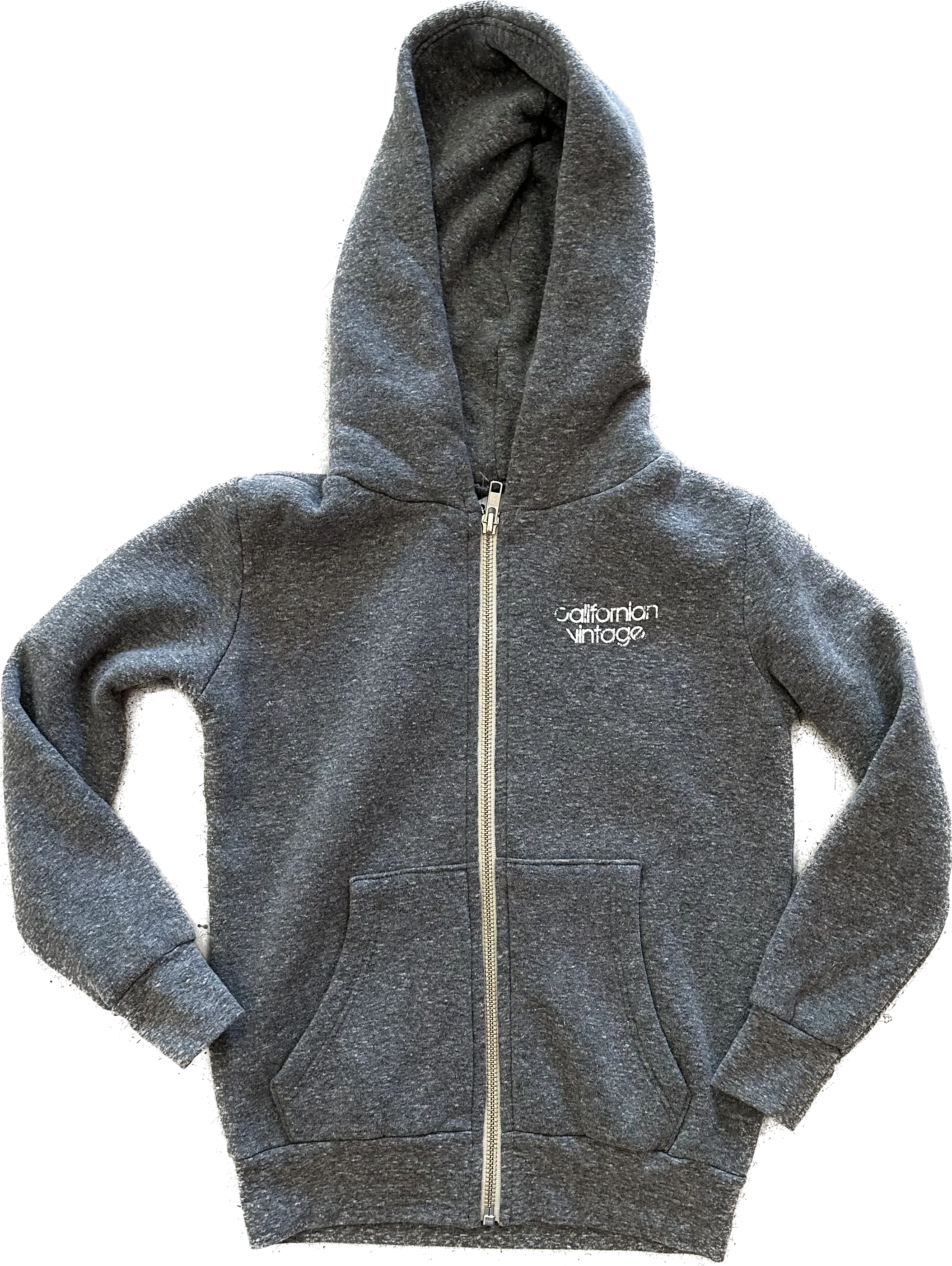 Californian Vintage- Street Art Zip Up Hoodie (Heather Grey)