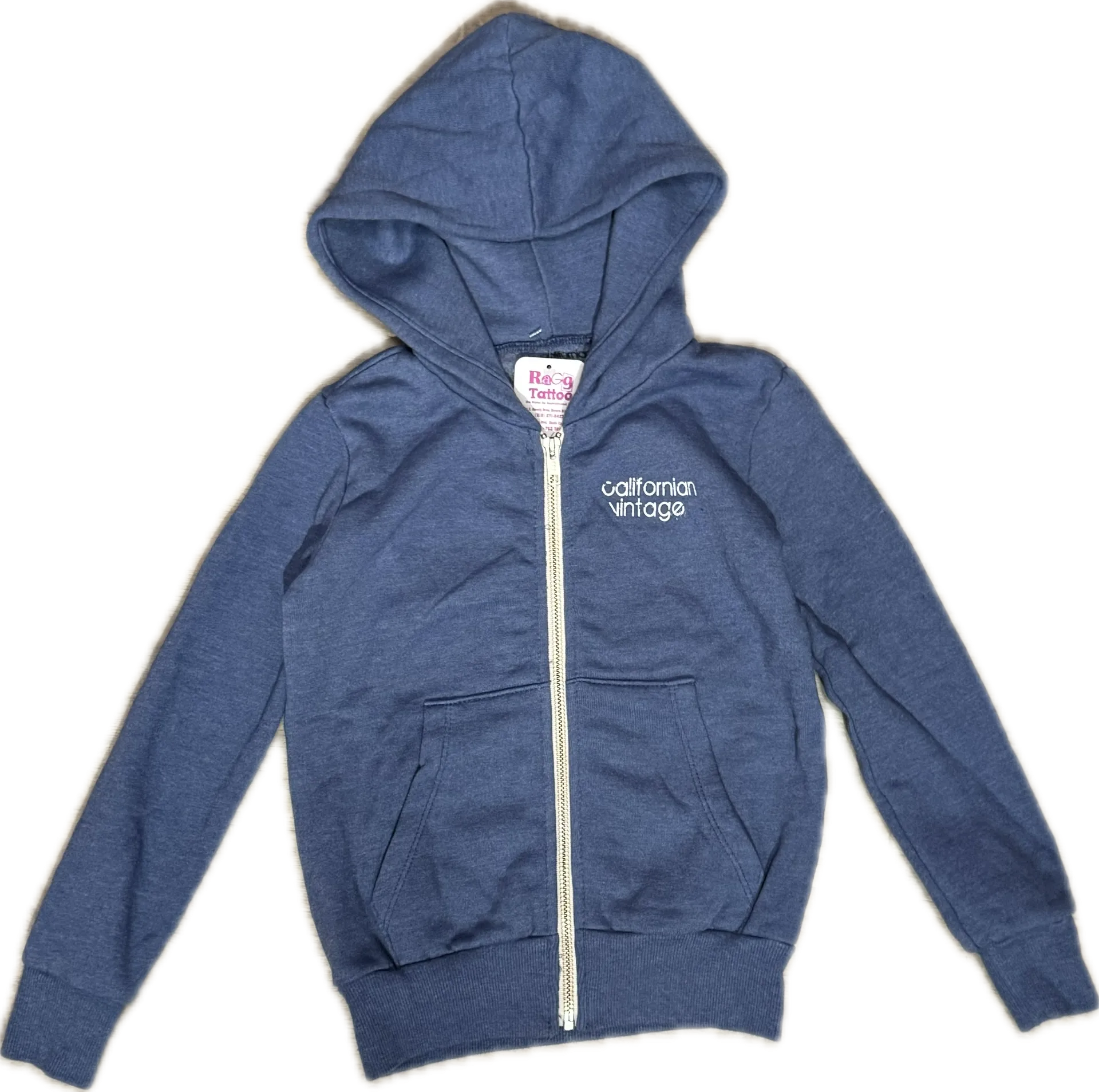 Californian Vintage- Thunder Zip-up Hoodie (dusty blue)
