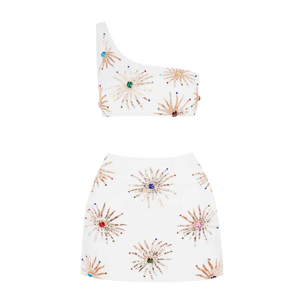 Callie Co-ord One Shoulder White Top