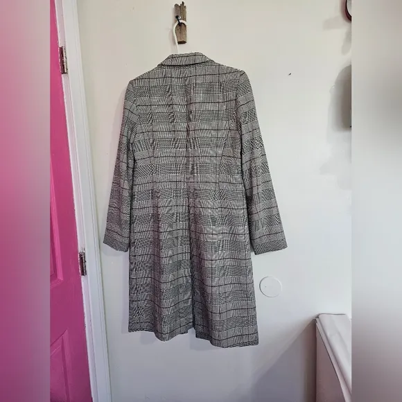 Calvin Klein Long Plaid Blazer coat