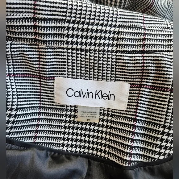 Calvin Klein Long Plaid Blazer coat