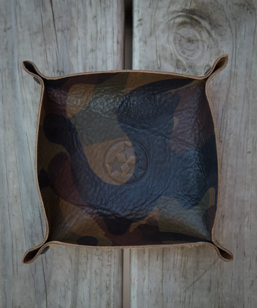 Camo Leather Catch All Tray