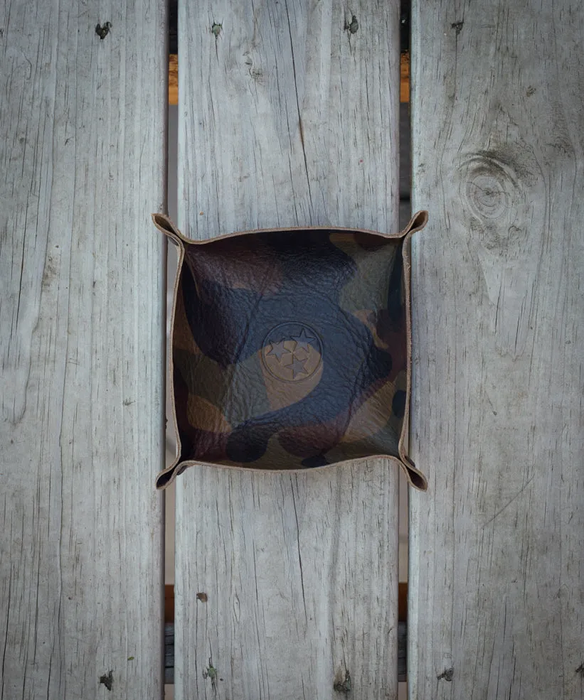 Camo Leather Catch All Tray
