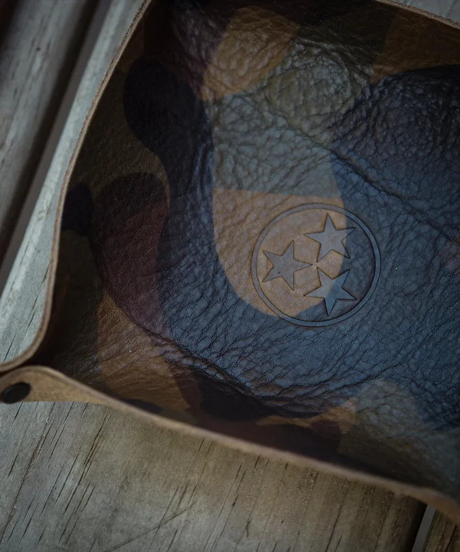 Camo Leather Catch All Tray