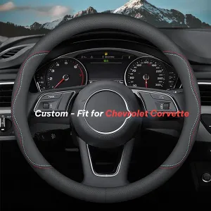 Car Steering Wheel Cover 2024 Update Version, Custom-Fit for Car, Premium Leather Car Steering Wheel Cover with Logo, Car Accessories WACC222