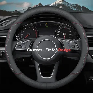 Car Steering Wheel Cover 2024 Update Version, Custom-Fit for Car, Premium Leather Car Steering Wheel Cover with Logo, Car Accessories WADE222