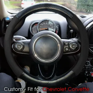 Car Steering Wheel Cover, Custom-Fit For Cars, Leather Nonslip 3D Carbon Fiber Texture Sport Style Wheel Cover for Women, Interior Modification for All Car Accessories WACC225