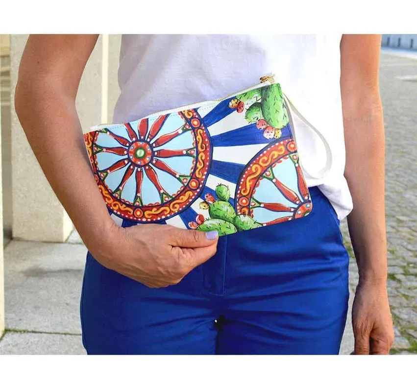 Carretto Siciliano Clutch Bag