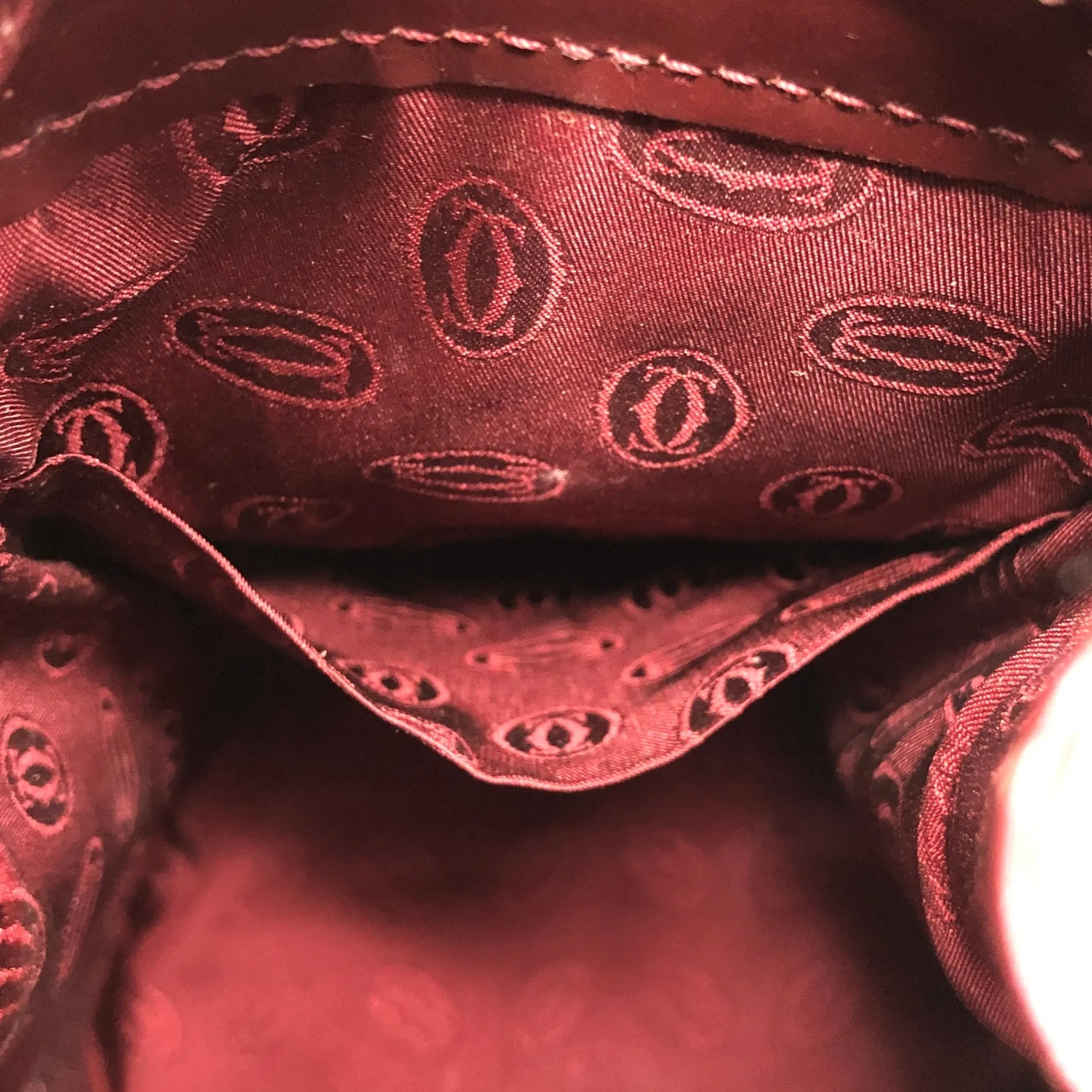 Cartier Logo Drawstring Shoulder bag Bordeaux Vintage au4y6u