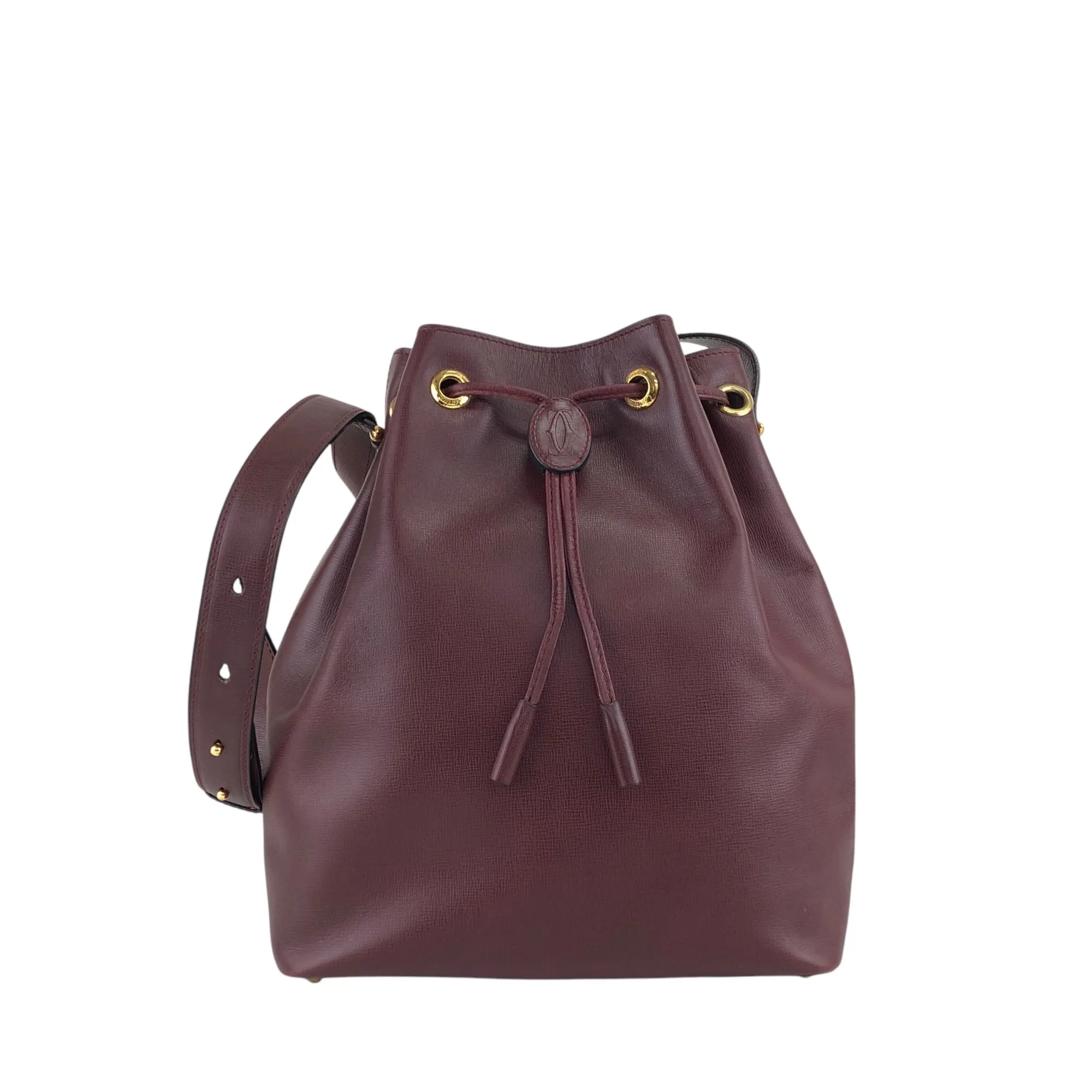 Cartier Logo Drawstring Shoulder bag Bordeaux Vintage nfywjr