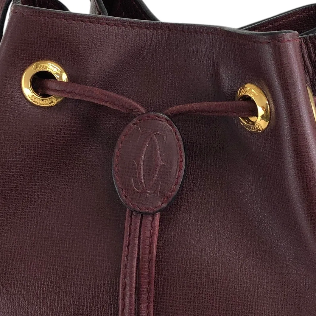 Cartier Logo Drawstring Shoulder bag Bordeaux Vintage nfywjr