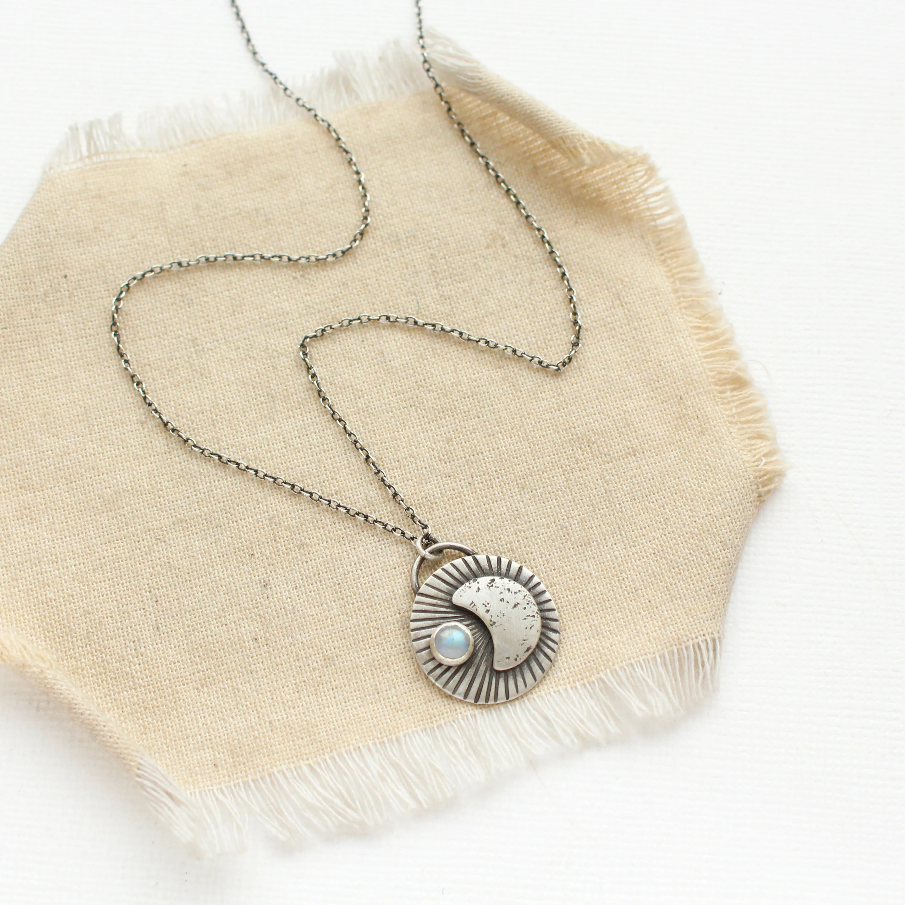 Celestial Silver & Moonstone Necklace