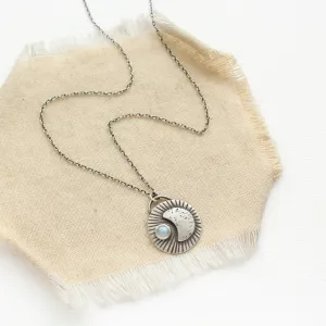 Celestial Silver & Moonstone Necklace