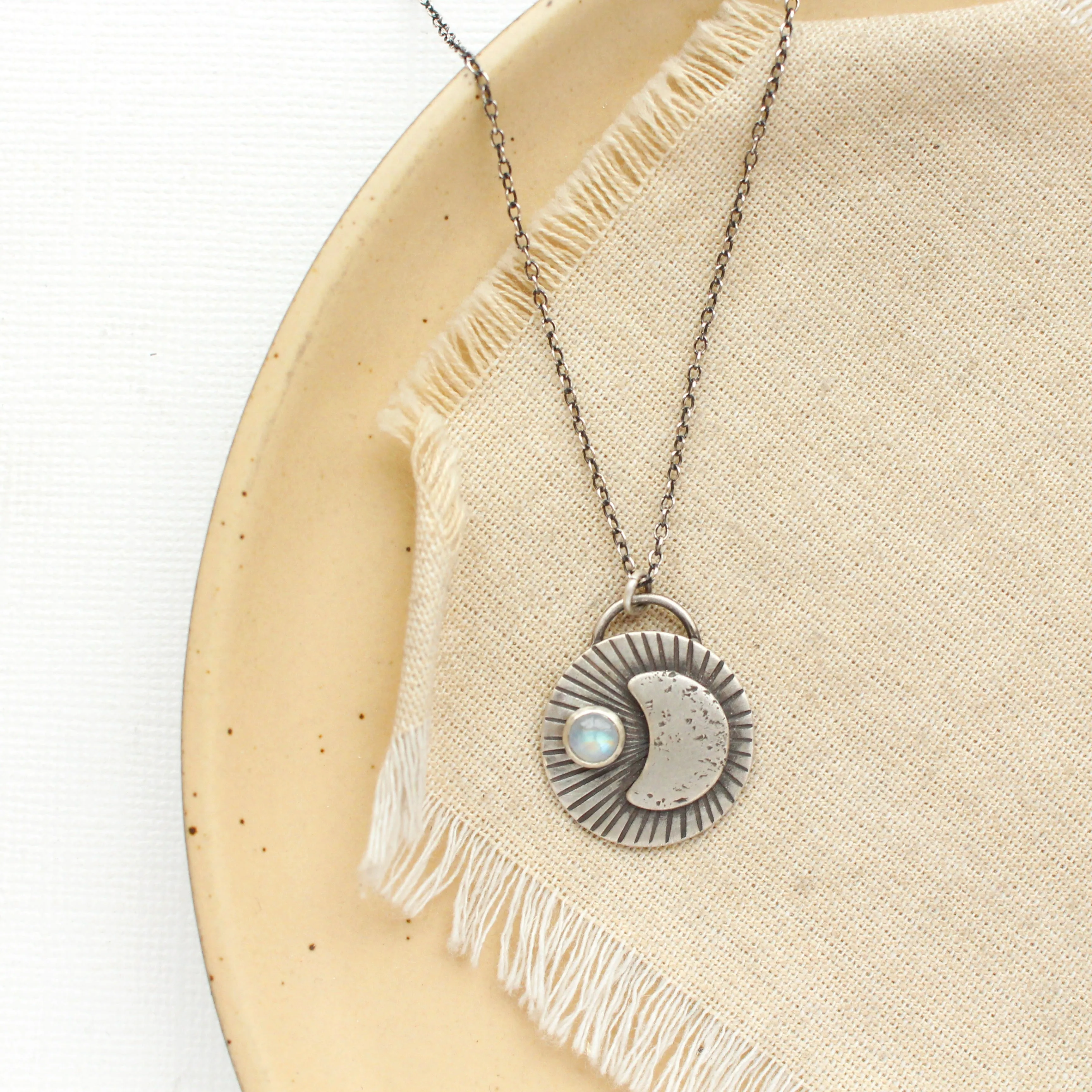 Celestial Silver & Moonstone Necklace