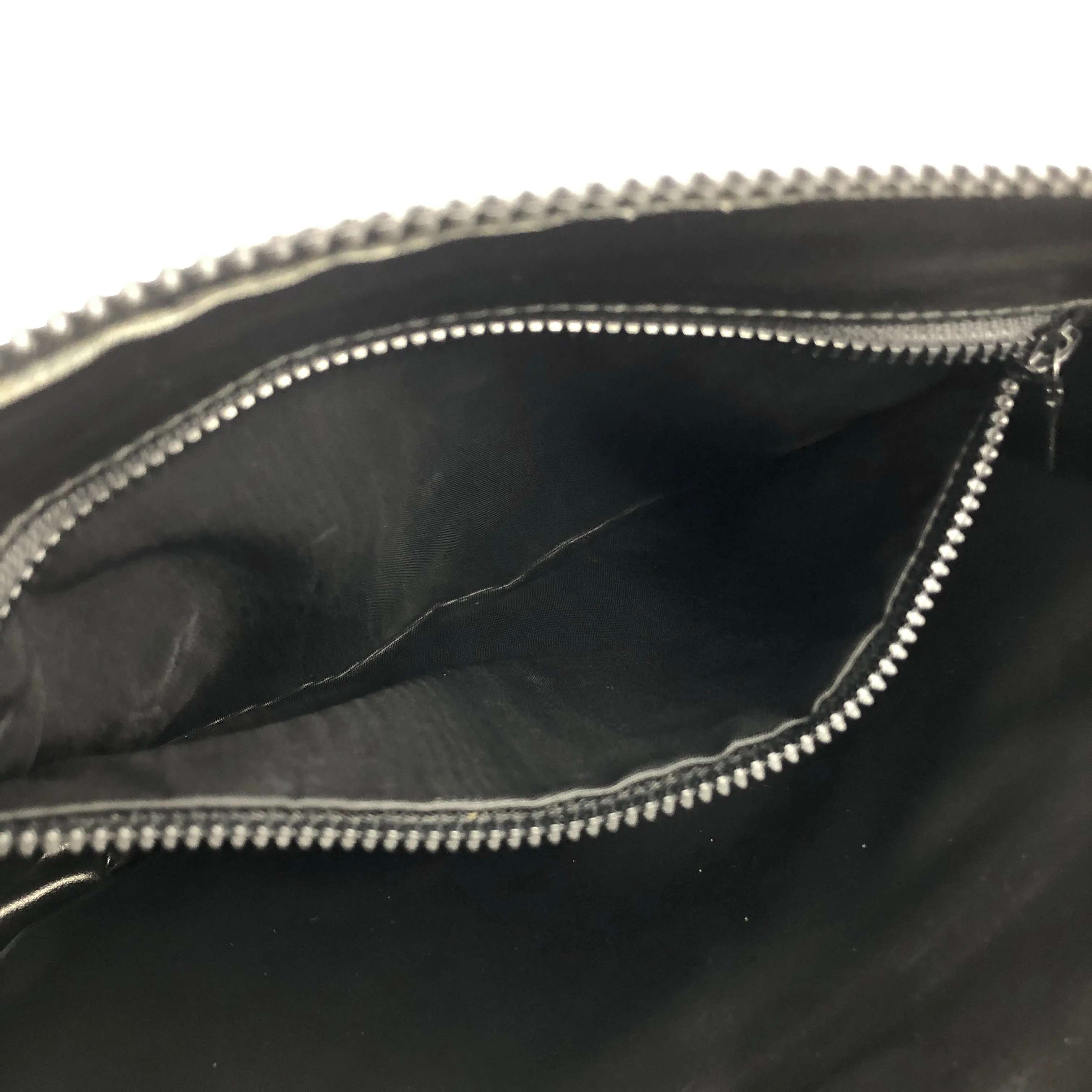 CELINE Blason Logo Leather Clutch bag Black Vintage pe27i6