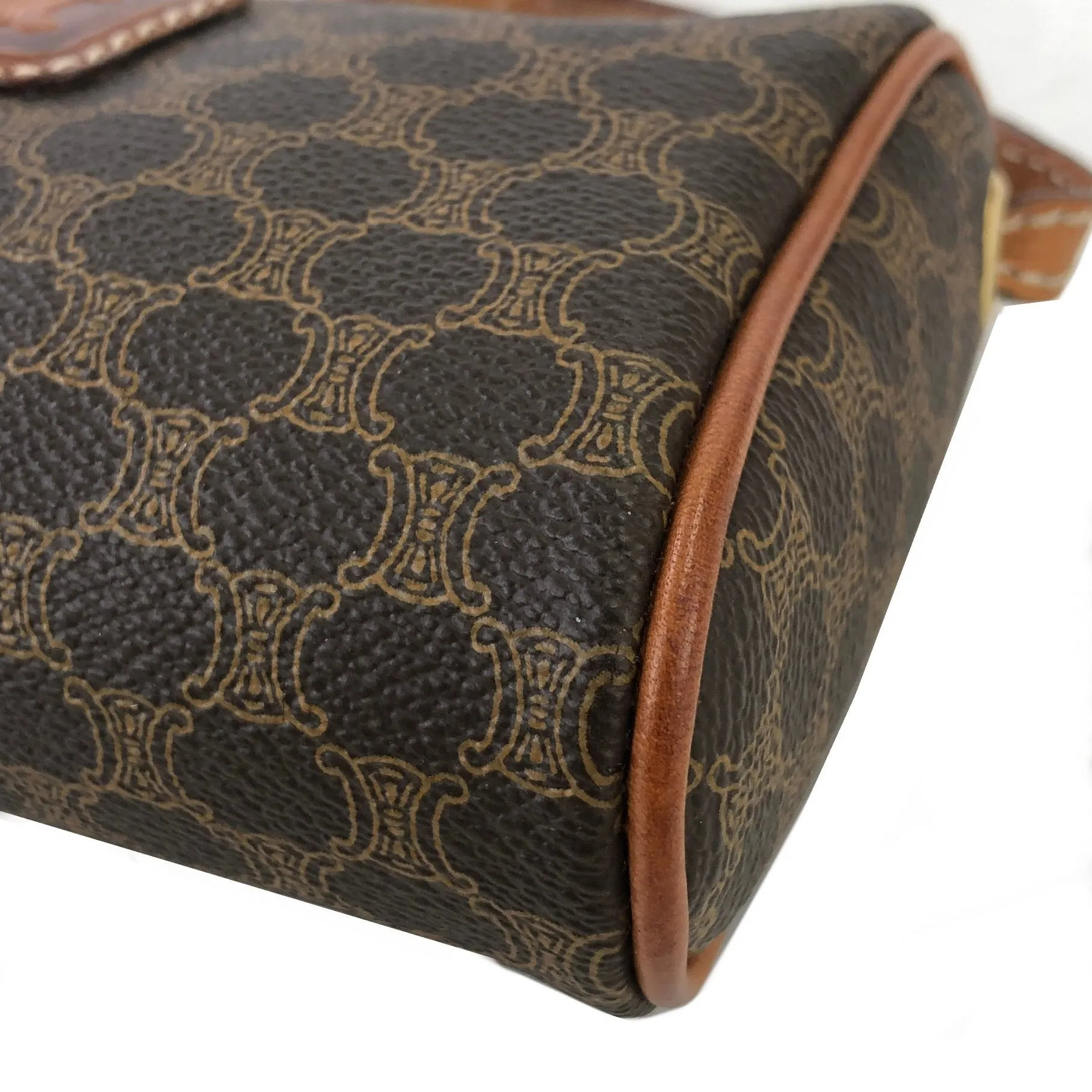 CELINE Macadam Blason Crossbody Small Shoulder bag Brown vintage Old Celine ty6g48