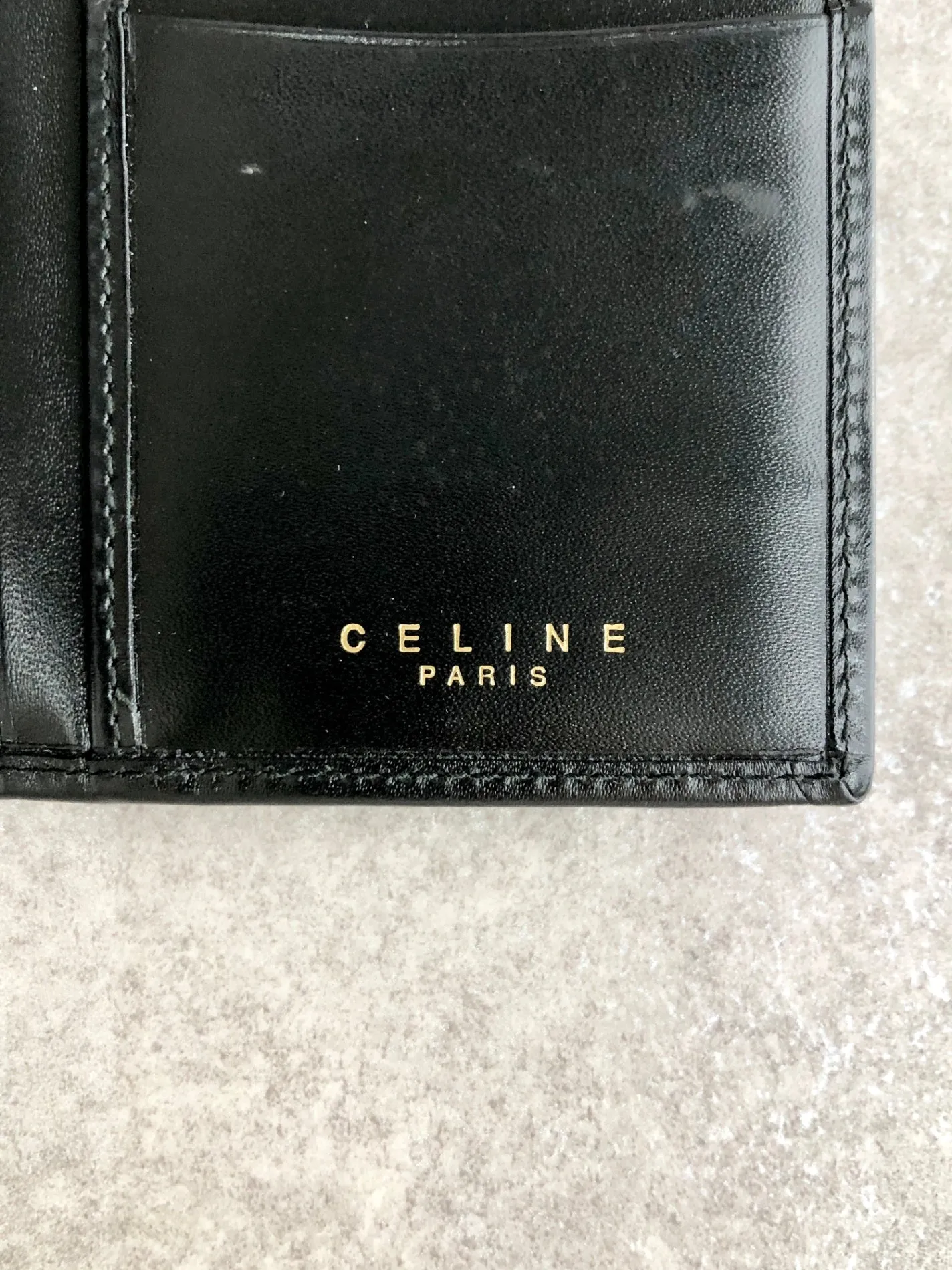 CELINE Macadam Blason Long Wallet Black Vintage nvvpfx