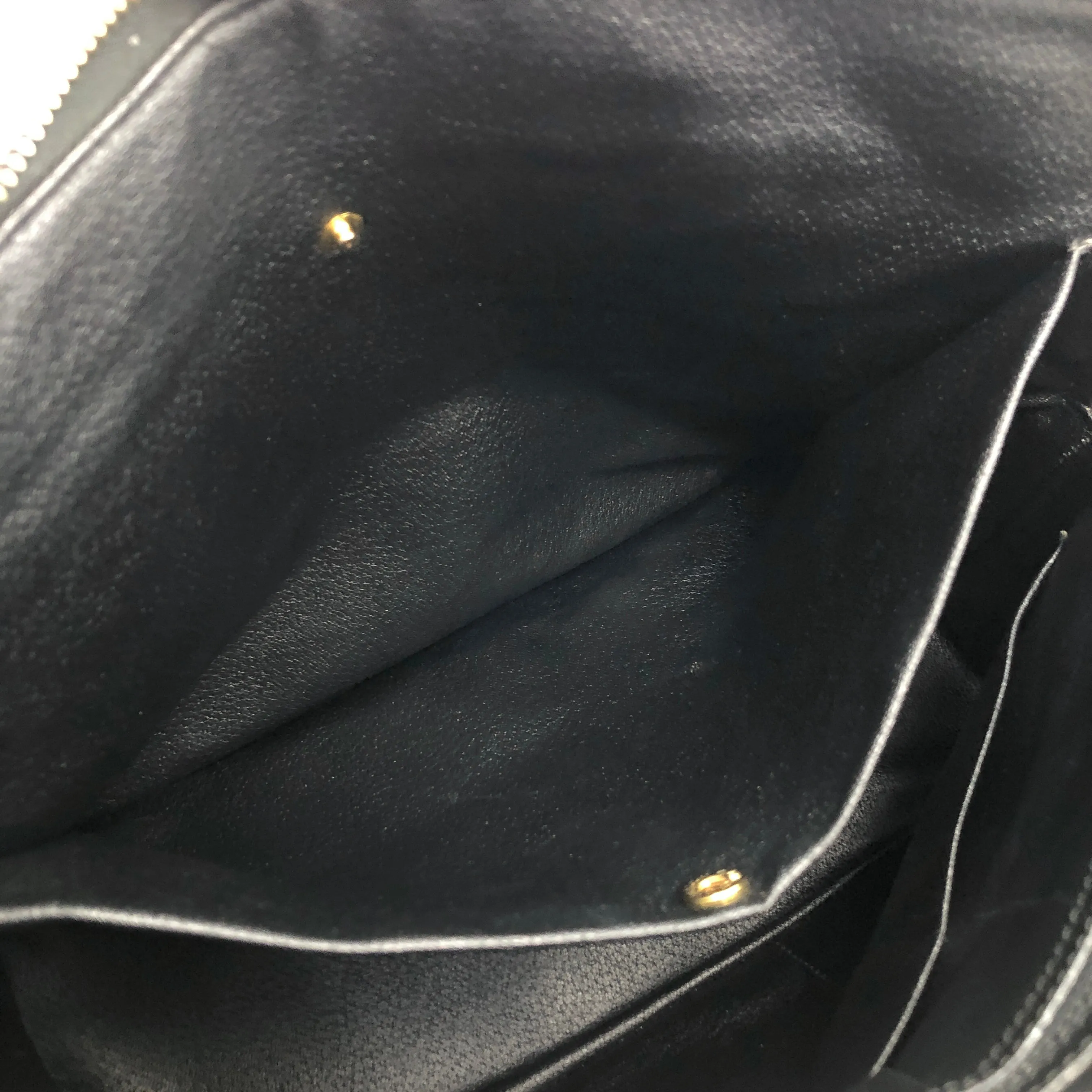 CELINE Macadam Bugatti Leather Two-way Handbag Shoulder bag Black Vintage 2wzg33