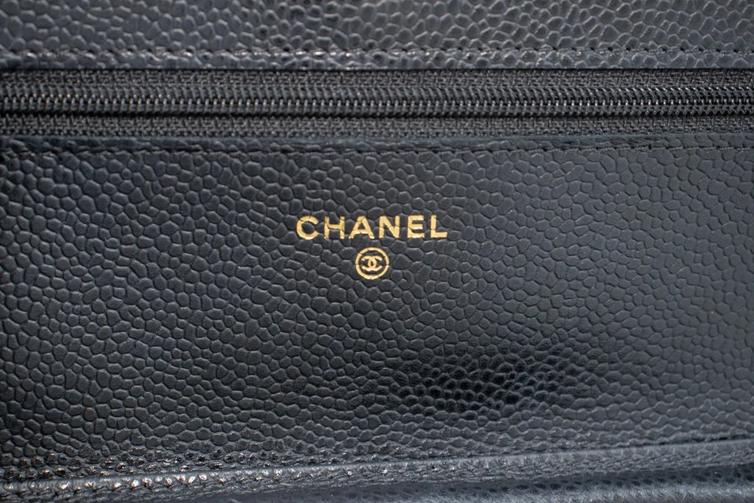 CHANEL Caviar Wallet On Chain WOC Black Shoulder Bag Crossbody m74