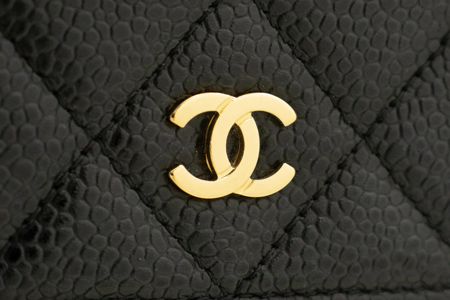 CHANEL Caviar Wallet On Chain WOC Black Shoulder Bag Crossbody m74