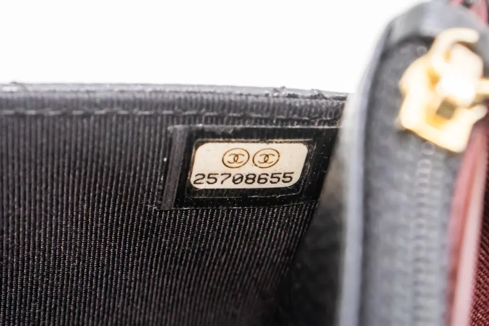 CHANEL Caviar Wallet On Chain WOC Black Shoulder Bag Crossbody m74