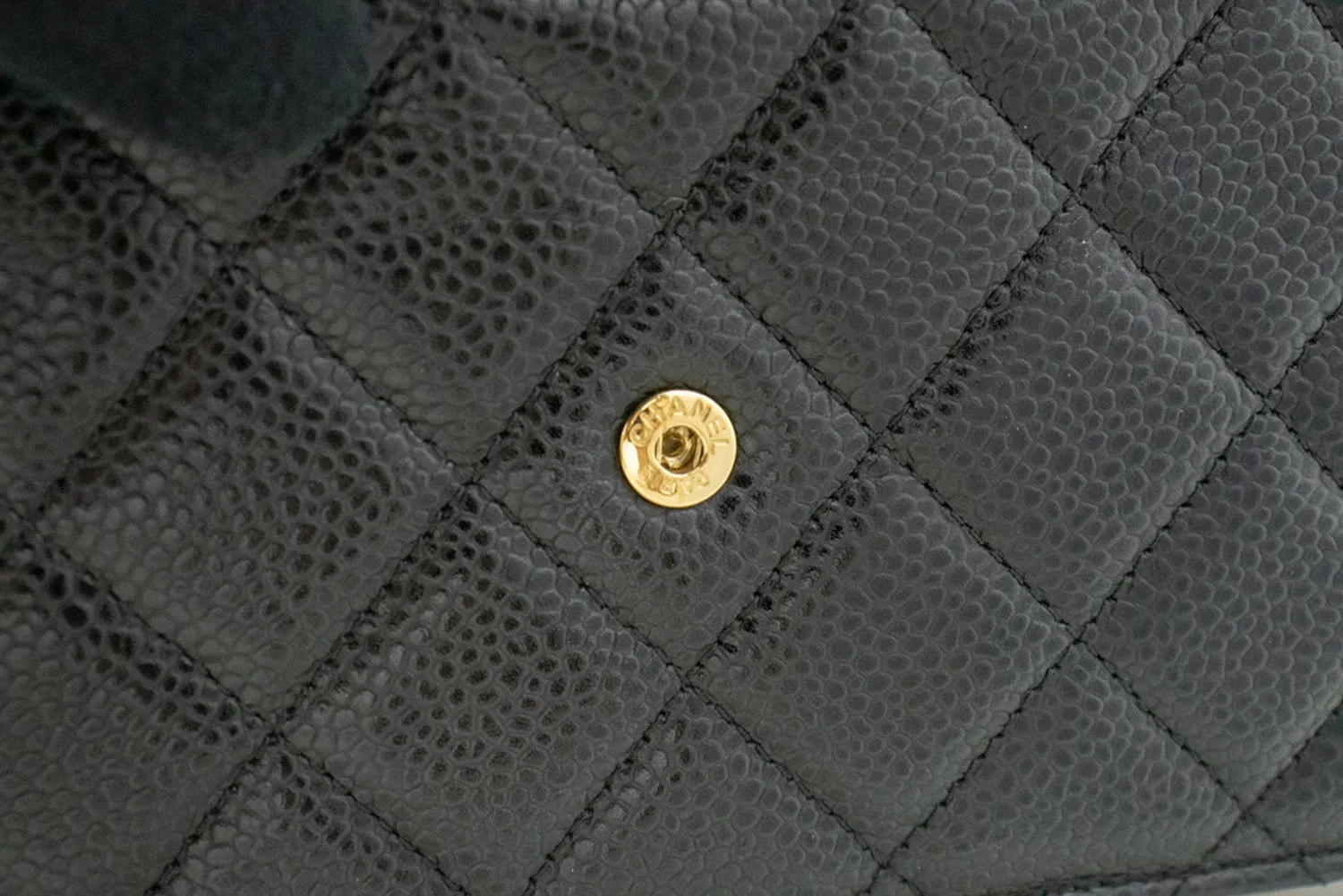 CHANEL Caviar Wallet On Chain WOC Black Shoulder Bag Crossbody m74
