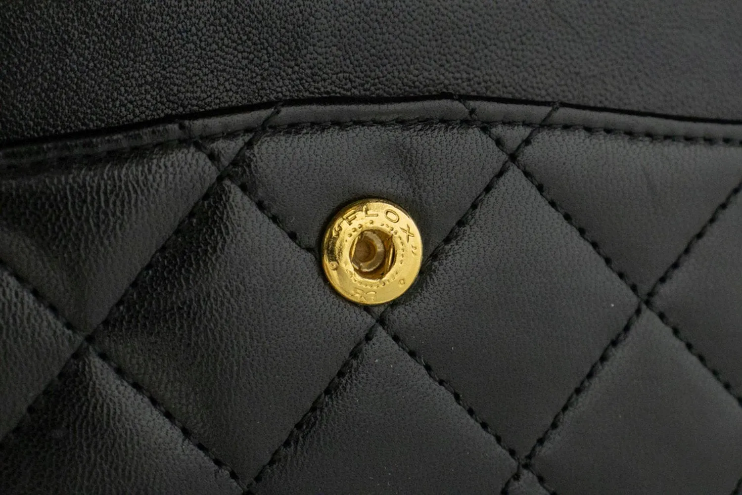 CHANEL Classic Double Flap 9" Chain Shoulder Bag Black Lambskin m85