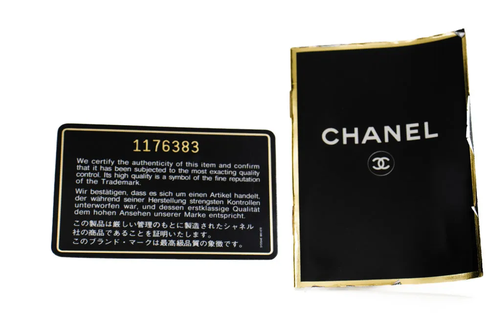 CHANEL Classic Double Flap 9" Chain Shoulder Bag Black Lambskin m85