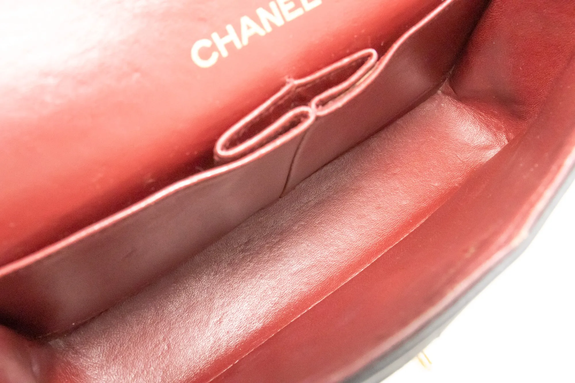 CHANEL Classic Double Flap 9" Chain Shoulder Bag Black Lambskin n24