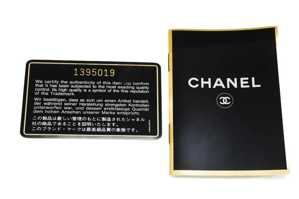 CHANEL Classic Double Flap 9" Chain Shoulder Bag Black Lambskin n24