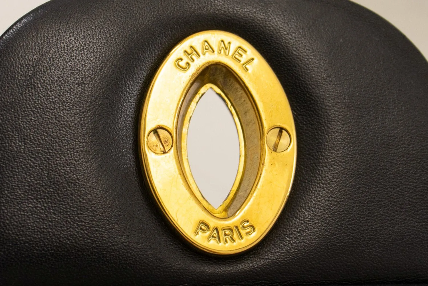 CHANEL Classic Large 13" Flap Chain Shoulder Bag Black Lambskin j74