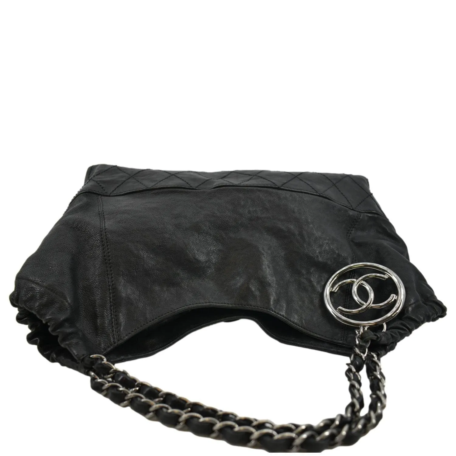 CHANEL Coco Cabas Leather Shoulder Tote Bag Black