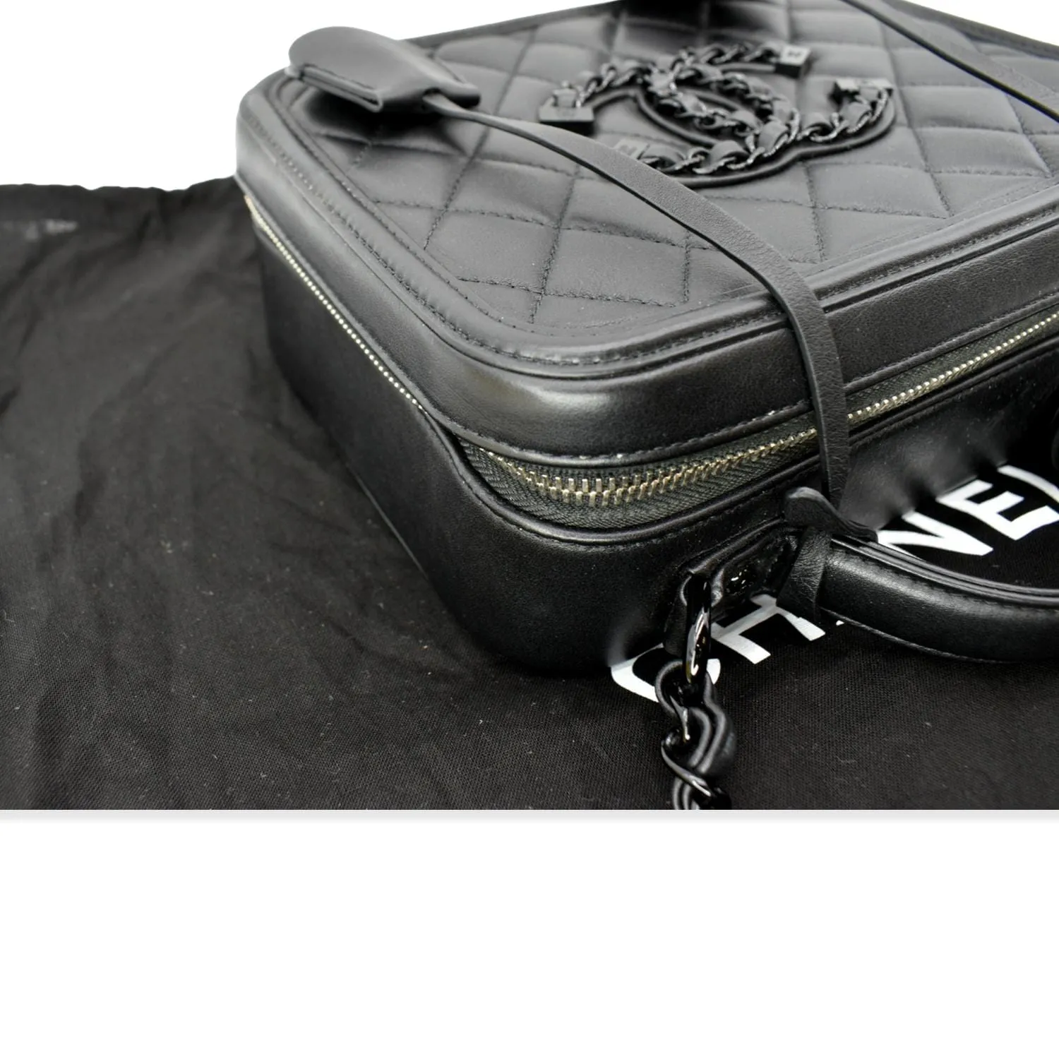 CHANEL Incognito CC Filigree Vanity Lambskin Shoulder Bag So Black