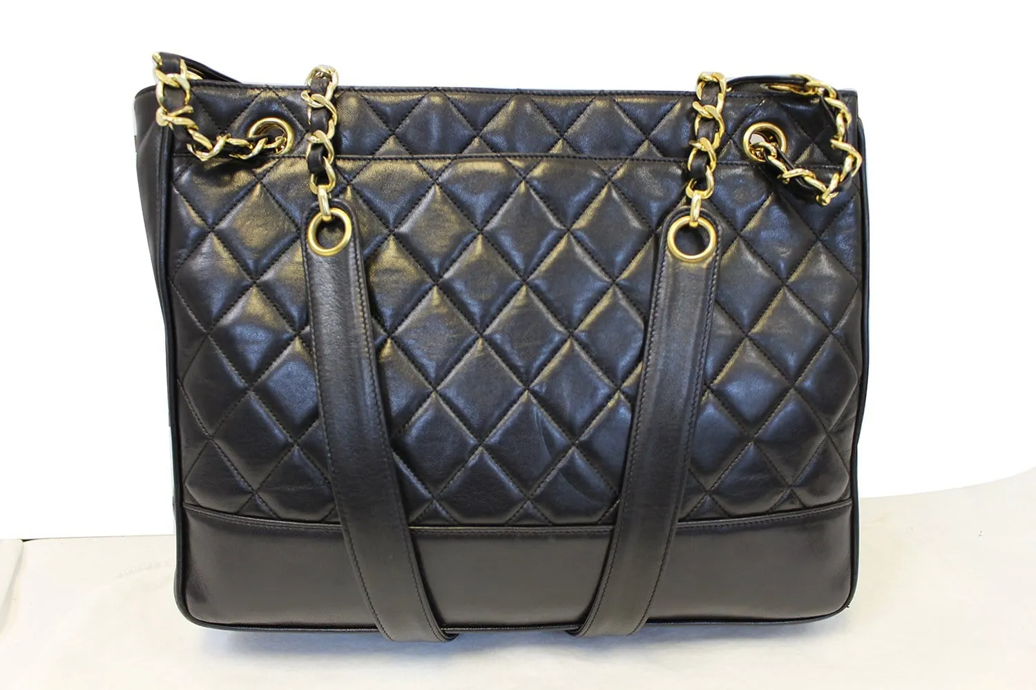 CHANEL Lambskin Chain Black Shoulder Bag