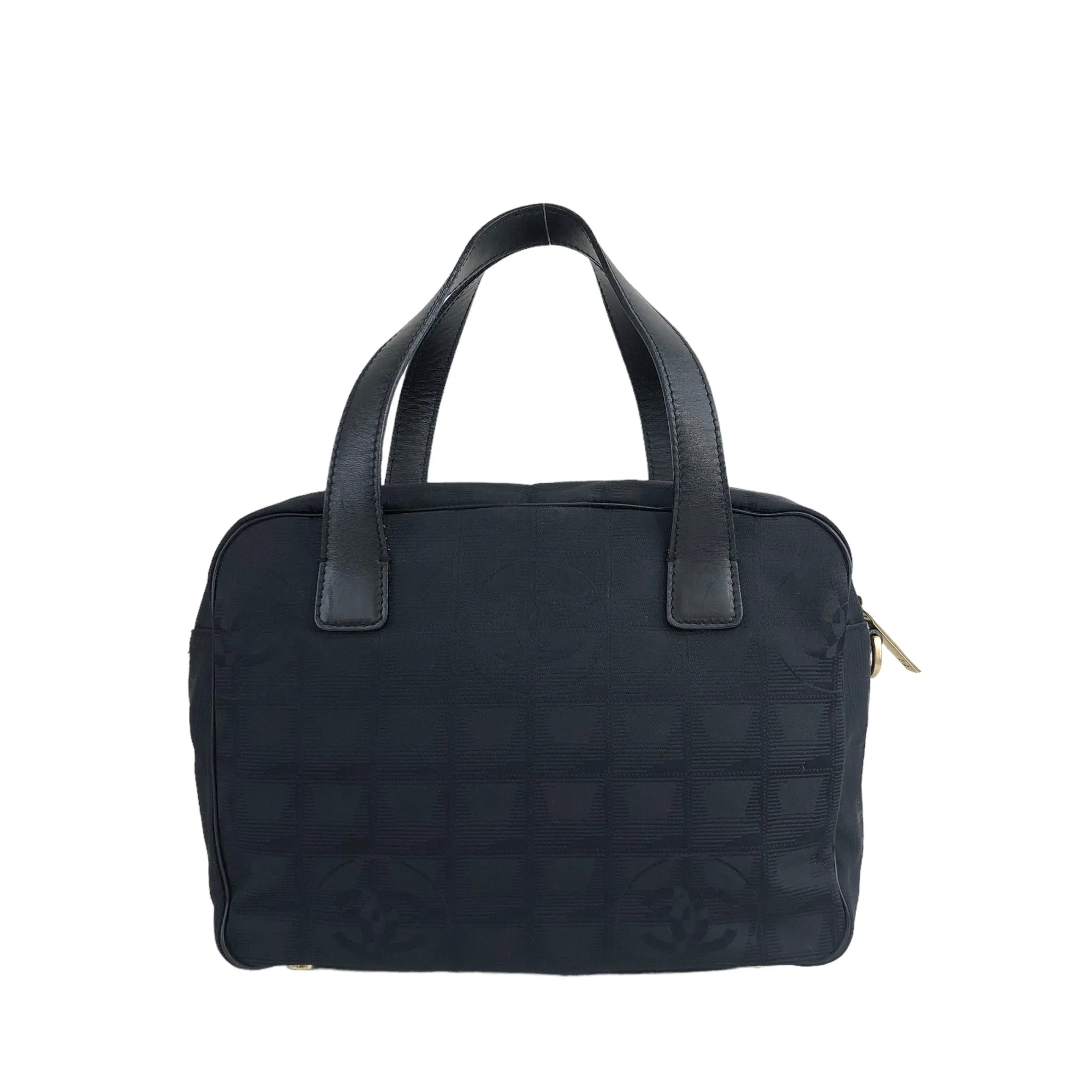CHANEL New Travel Nylon Leather Shoulder bag Black Vintage azvcim