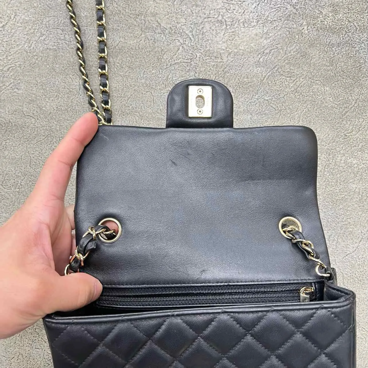 Chanel Shoulder Bag "LAMBSKIN" Used Black
