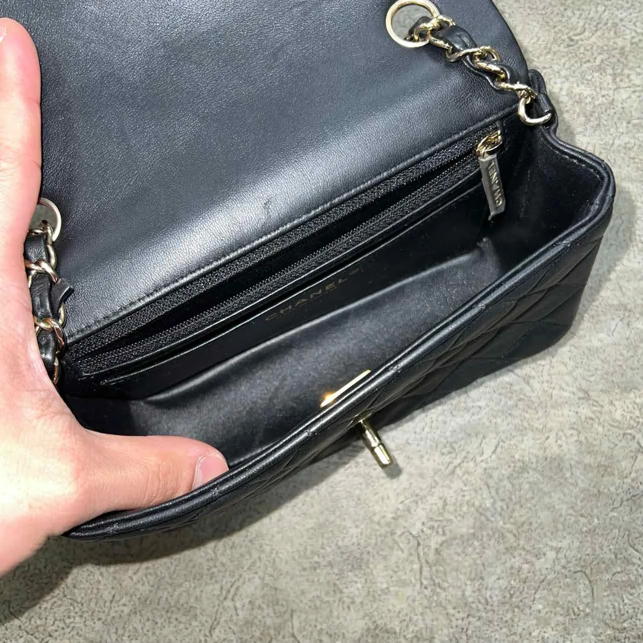 Chanel Shoulder Bag "LAMBSKIN" Used Black