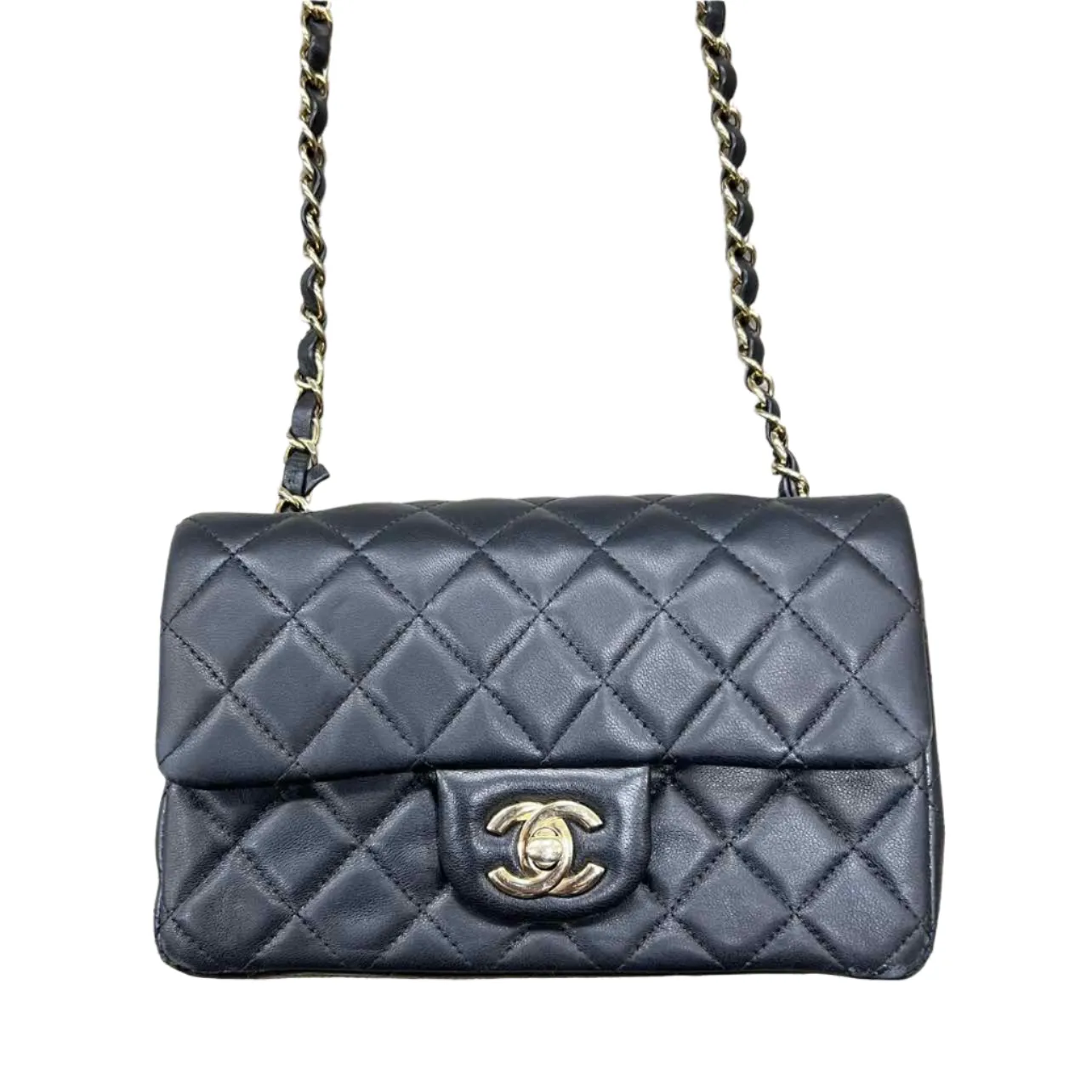 Chanel Shoulder Bag "LAMBSKIN" Used Black