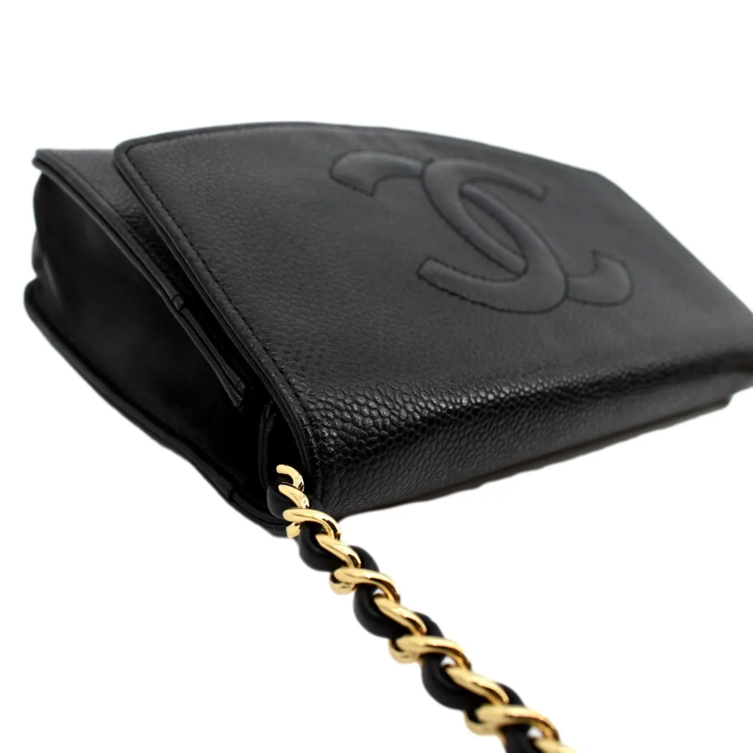 CHANEL Timeless WOC Caviar Leather Wallet on Chain Shoulder Bag Black