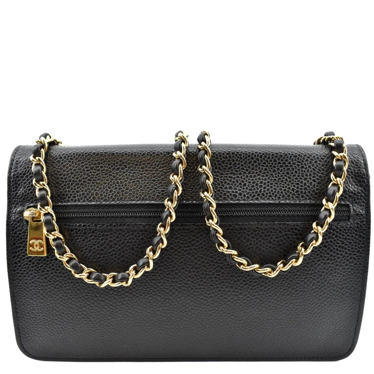 CHANEL Timeless WOC Caviar Leather Wallet on Chain Shoulder Bag Black