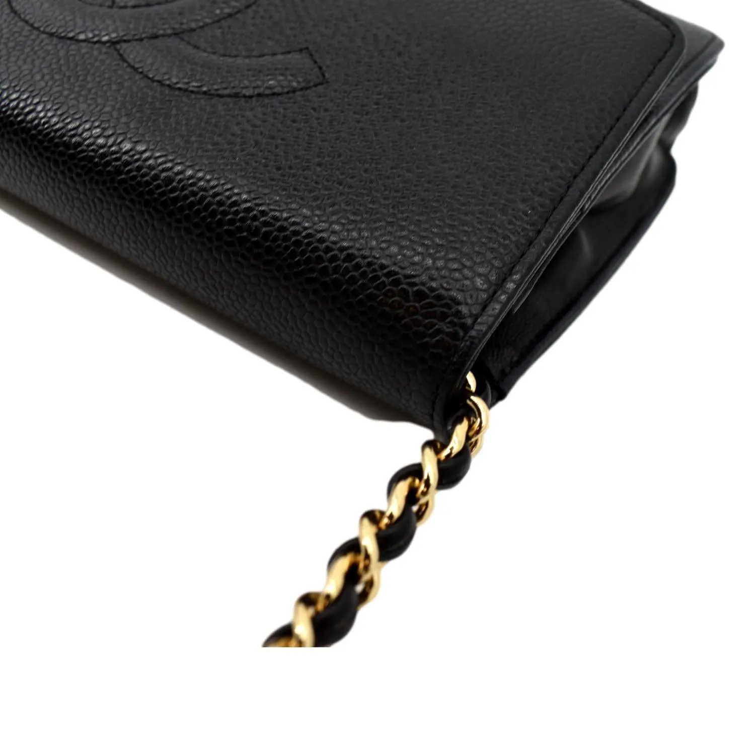 CHANEL Timeless WOC Caviar Leather Wallet on Chain Shoulder Bag Black
