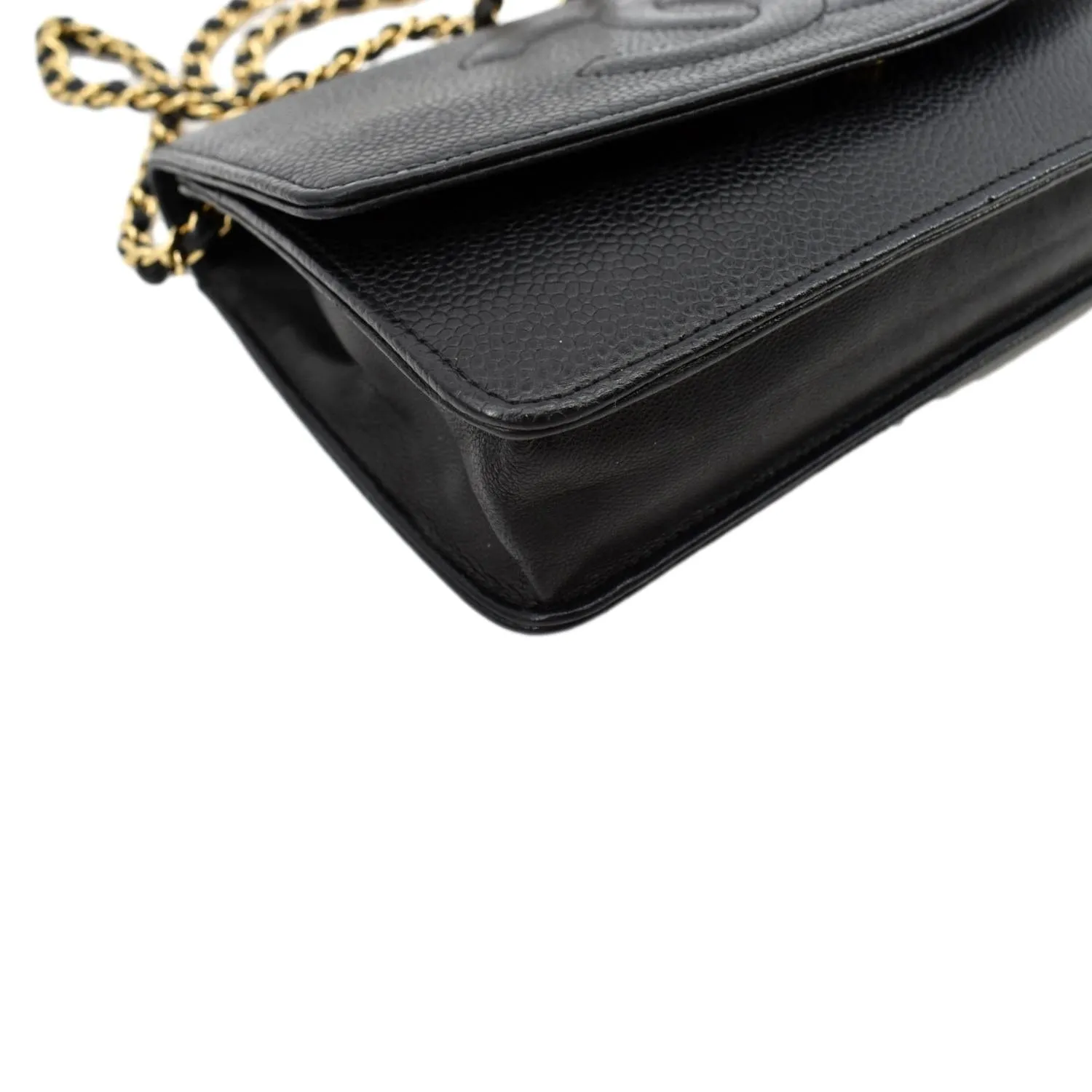CHANEL Timeless WOC Caviar Leather Wallet on Chain Shoulder Bag Black