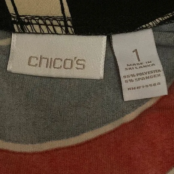 Chico’s V Neck Brody Border Dress Size M