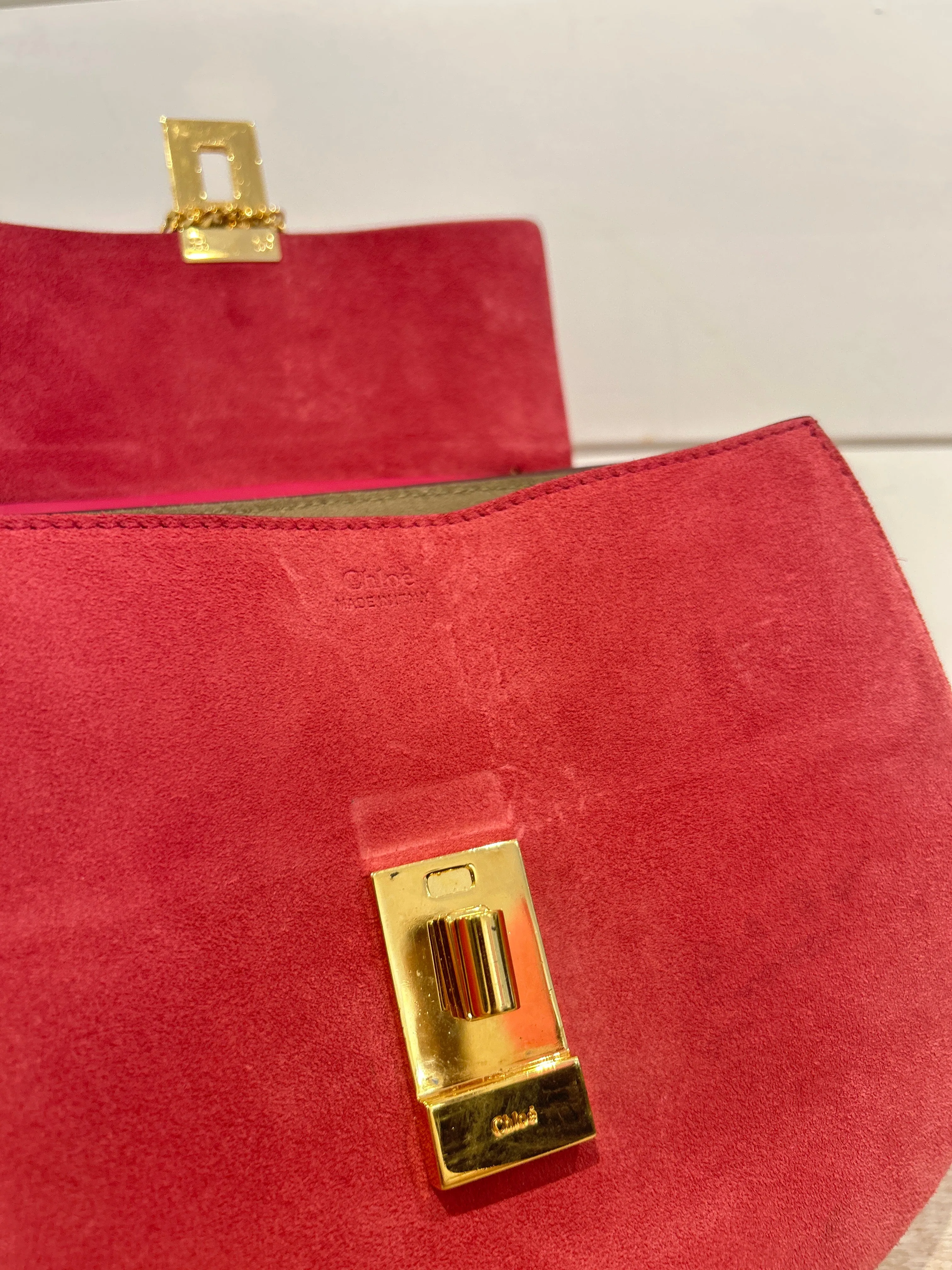 Chloé Bag, Dreamy Pink Suede Medium Drew Shoulder Bag