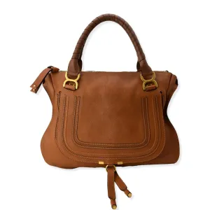 CHLOE Marcie Large Calfskin Leather Shoulder Bag Tan