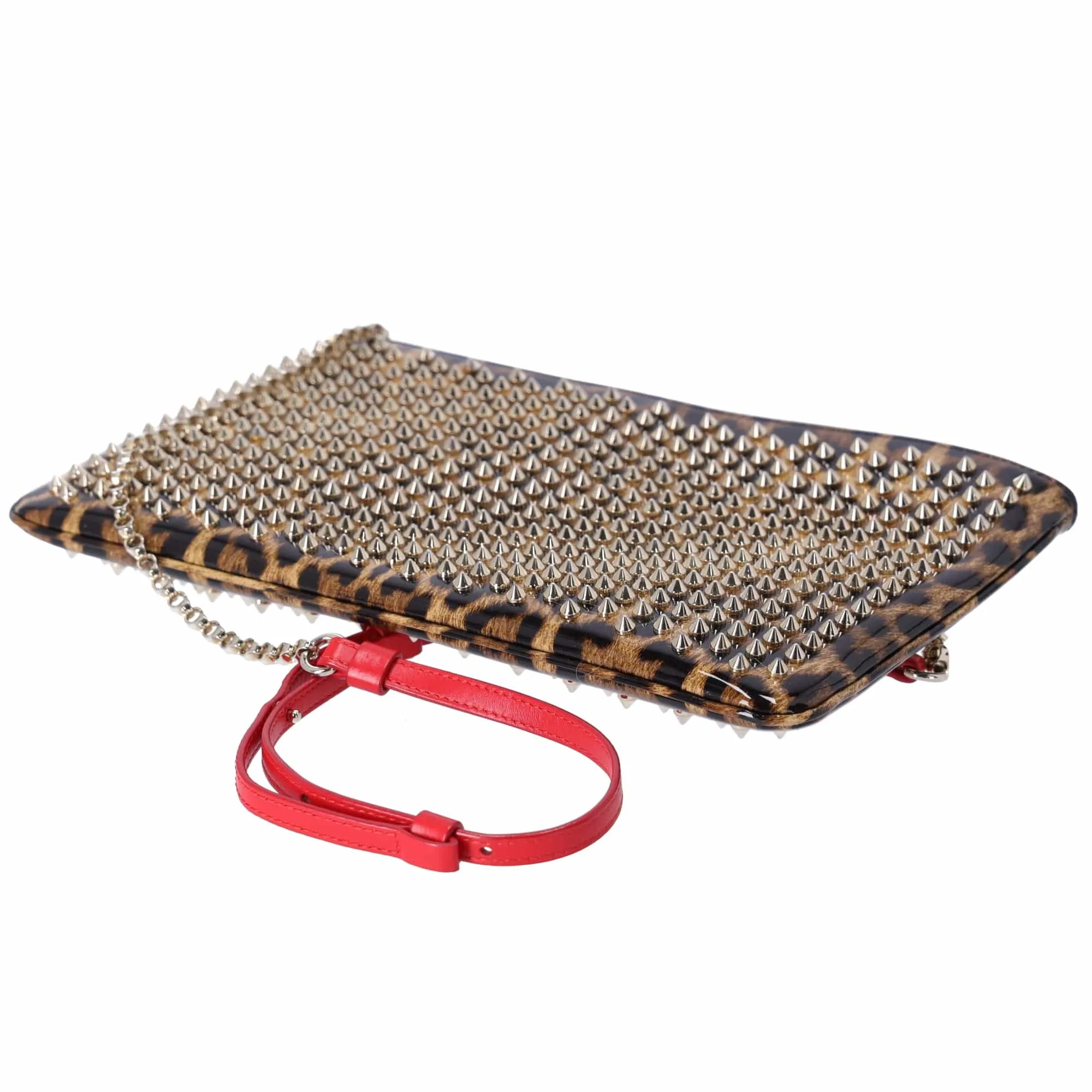 Christian Louboutin Loubiposh Shoulder Bag Light Brown Brown PVC Leopard