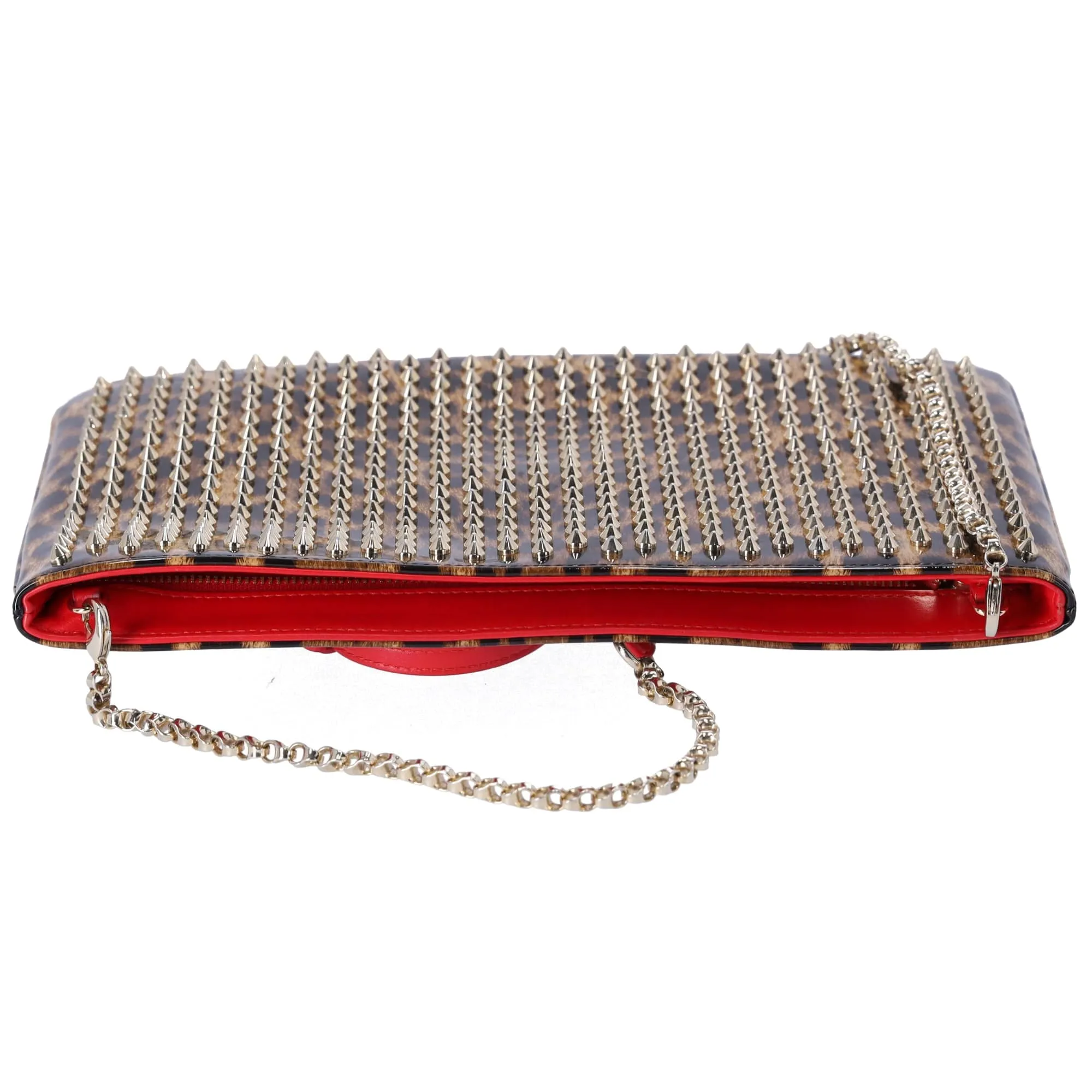 Christian Louboutin Loubiposh Shoulder Bag Light Brown Brown PVC Leopard